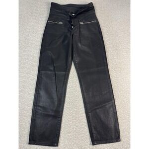 Revice Denim Jeans Womens 30 Black Coated High Rise Straight Zip Pocket Made USA